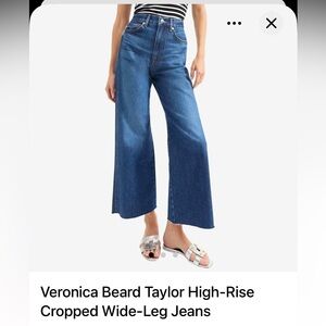 Veronica Beard Taylor High-Rise Cropped Wide-Leg Jeans